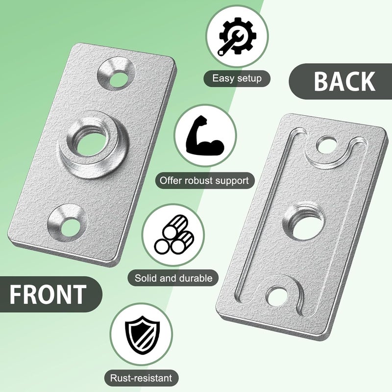 Fengone Fongone 20pcs Galvanized Ceiling Flange Hanger Plate Fits 1/2-inch Threaded Rod, Ceiling Flange Hanger for DIY Plumbing &Industrial Decor ,Galvanized Iron, Wall Mounting - Image 5